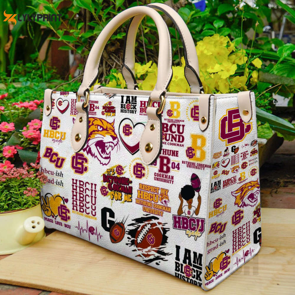 Bethune-cookman wildcats leather handbag 2 3276 Women Leather Hand Bag