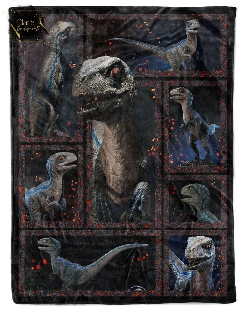Blue dinosaur blankets gift for animal natural lover fleece blanket, mink sherpa blanket, blue dinosaur gift, animal blanket, dinosaur quilt Quilt Blanket