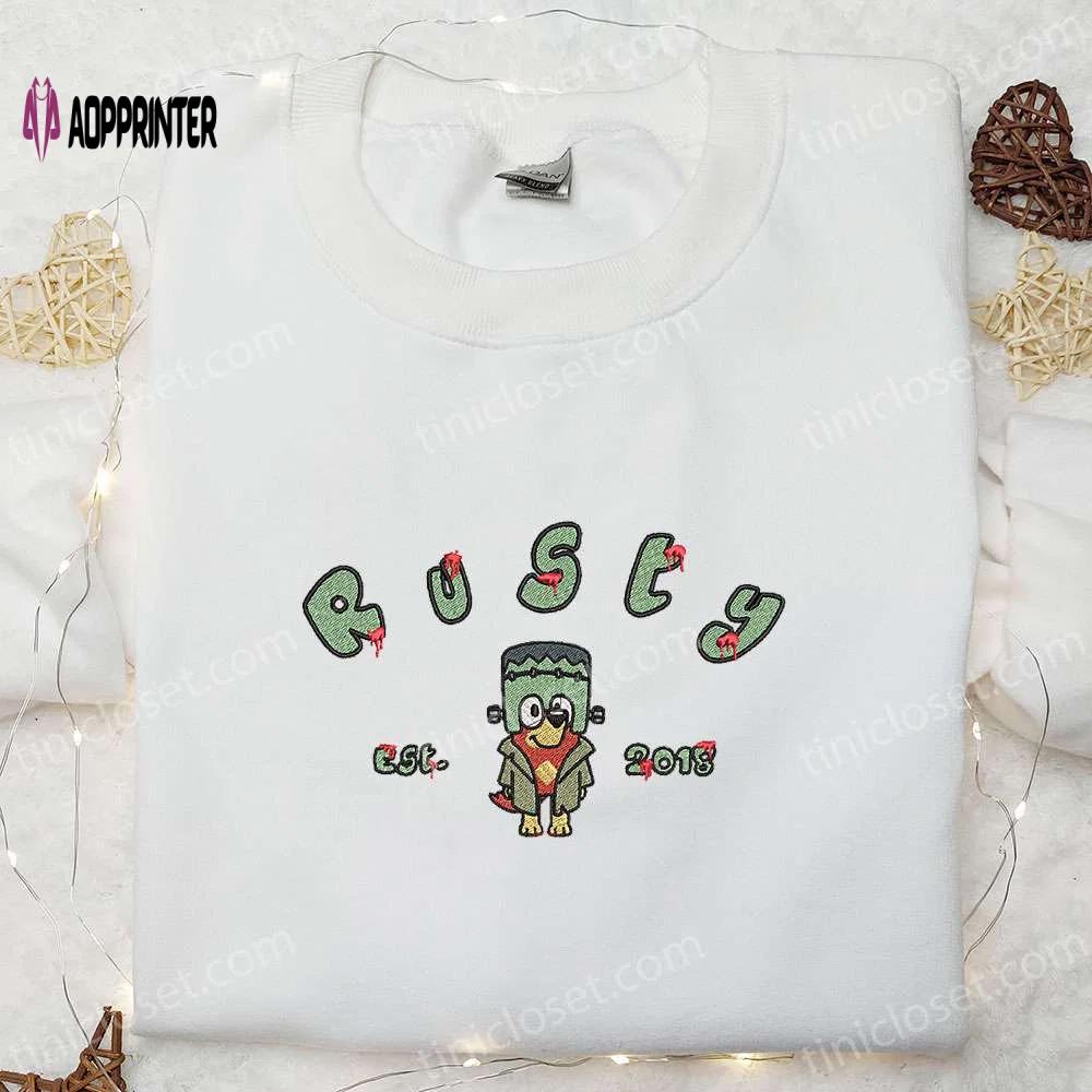 Bluey rusty est 2018 halloween embroidered shirt – best family halloween gift Embroidered Shirt