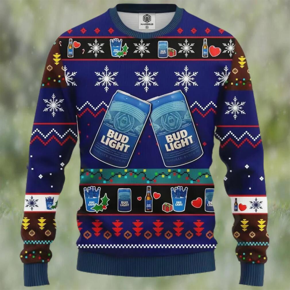 Bud light beer ugly christmas sweater, faux wool sweater, gifts for beer lovers, international beer day, best christmas gifts for 2022 ? prinvity Christmas Ugly Sweater