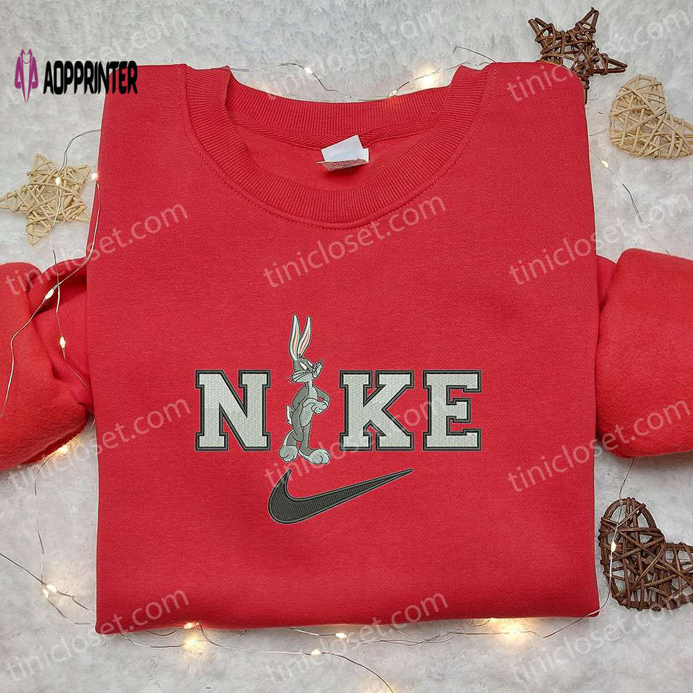 Bugs bunny x nike cartoon embroidered shirt looney tunes nike inspired Embroidered Shirt