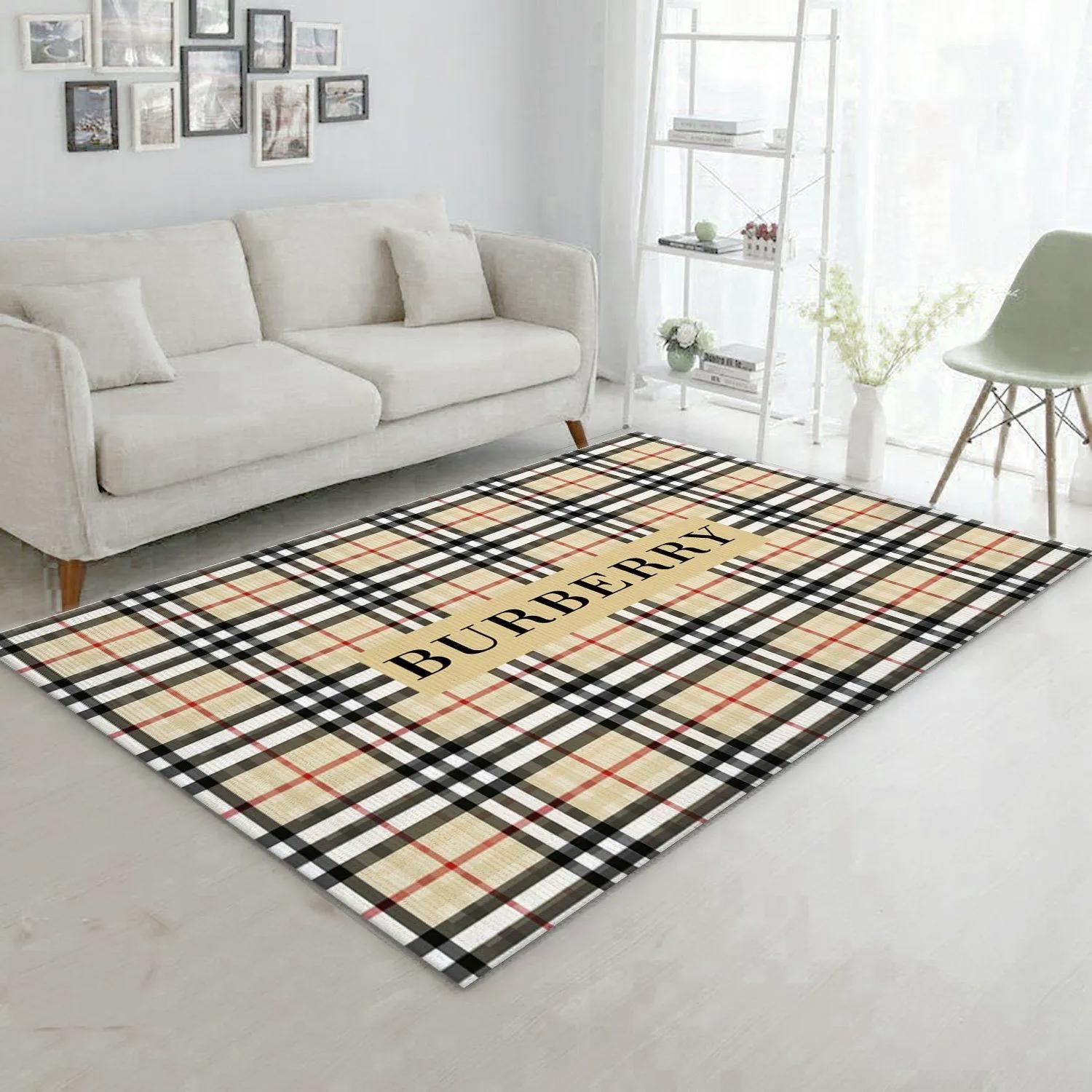 Burberry logo type 452. Upgrade Your Living Room with Luxury Home Decor: Area Carpets, Floor Decor, Door Mats, and Hot Gift Items with style a High-End Fashion Brand Rectangle Rug