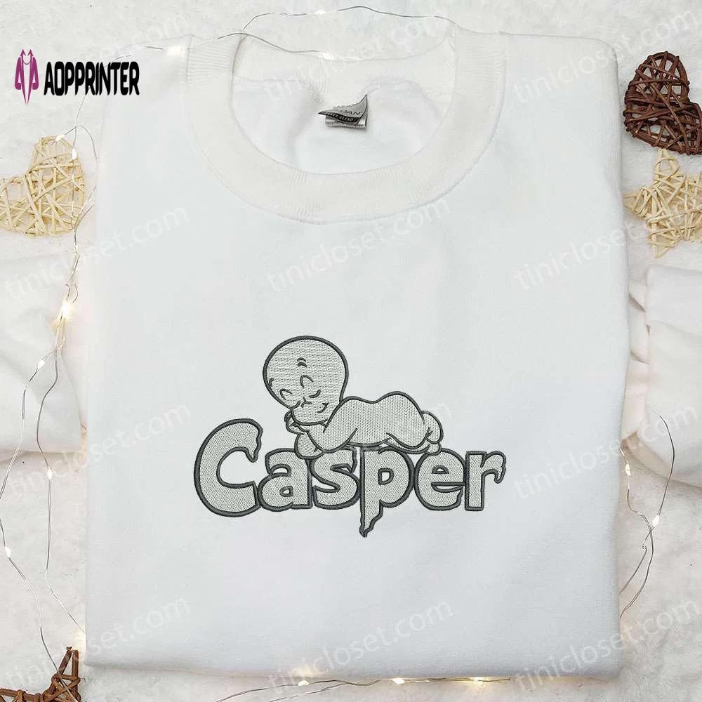Casper ghost embroidered shirt: spooktacular halloween gift Embroidered Shirt