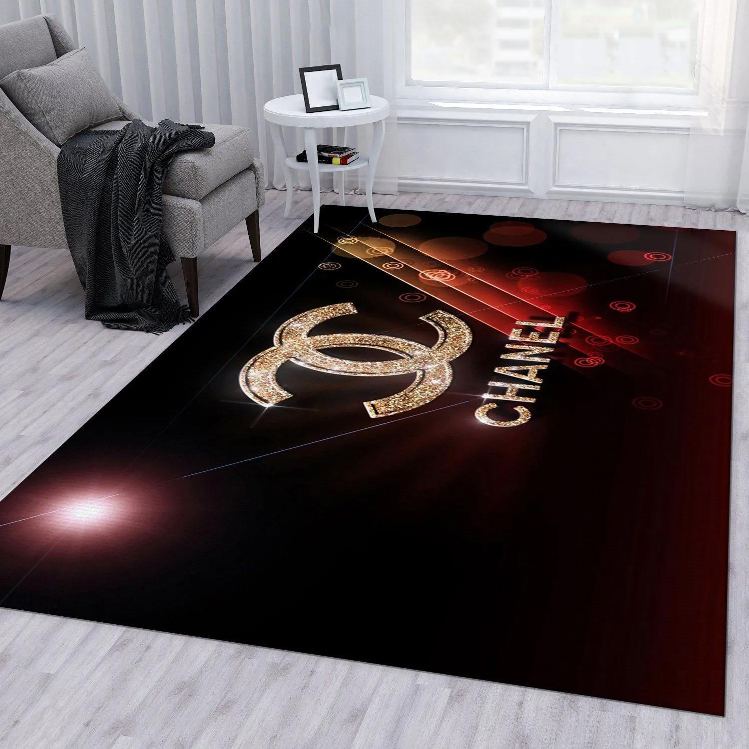 Chanel logo type 739. Upgrade Your Living Room with Luxury Home Decor: Area Carpets, Floor Decor, Door Mats, and Hot Gift Items with style a High-End Fashion Brand Rectangle Rug