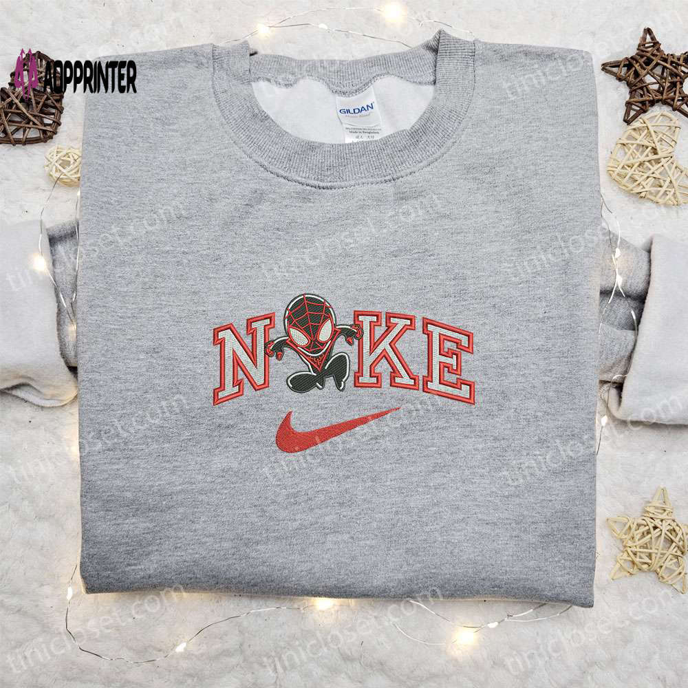 Chibi spider-man venom x swoosh embroidered sweatshirt: marvel cinematic universe shirt perfect family gift Embroidered Shirt