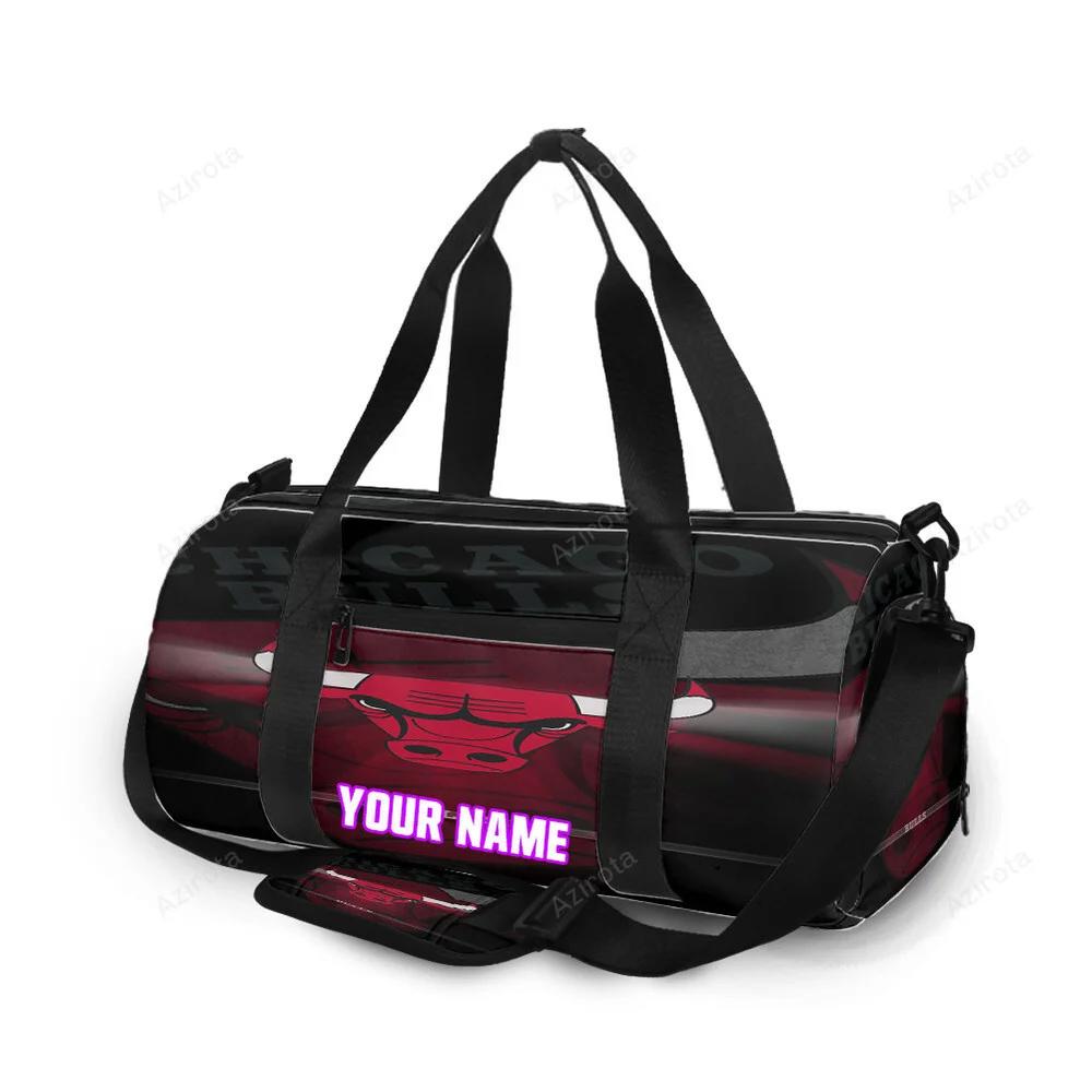 Chicago bulls emblem v38 personalized name travel bag gym bag 1385 Travel Bag
