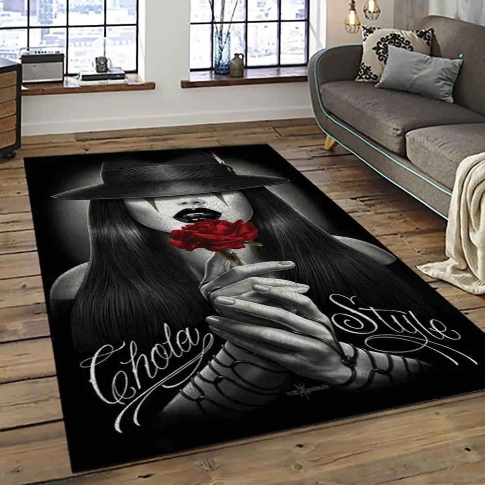 Chicano cholo style living room retangle carpet area rug home decor room decor gift for friends cc30 Rectangle Rug