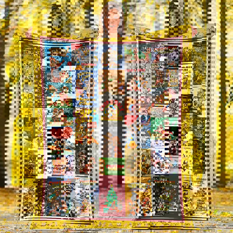 Chip and dale fleece blanket, chip n dale blanket, chip and dale art blanket, birthday gifts for kids, christmas gifts Quilt Blanket