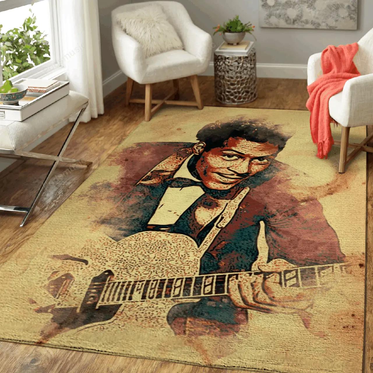 Chuck berry music parade art for fans area rug living room carpet rug regtangle carpet floor decor home decor Rectangle Rug
