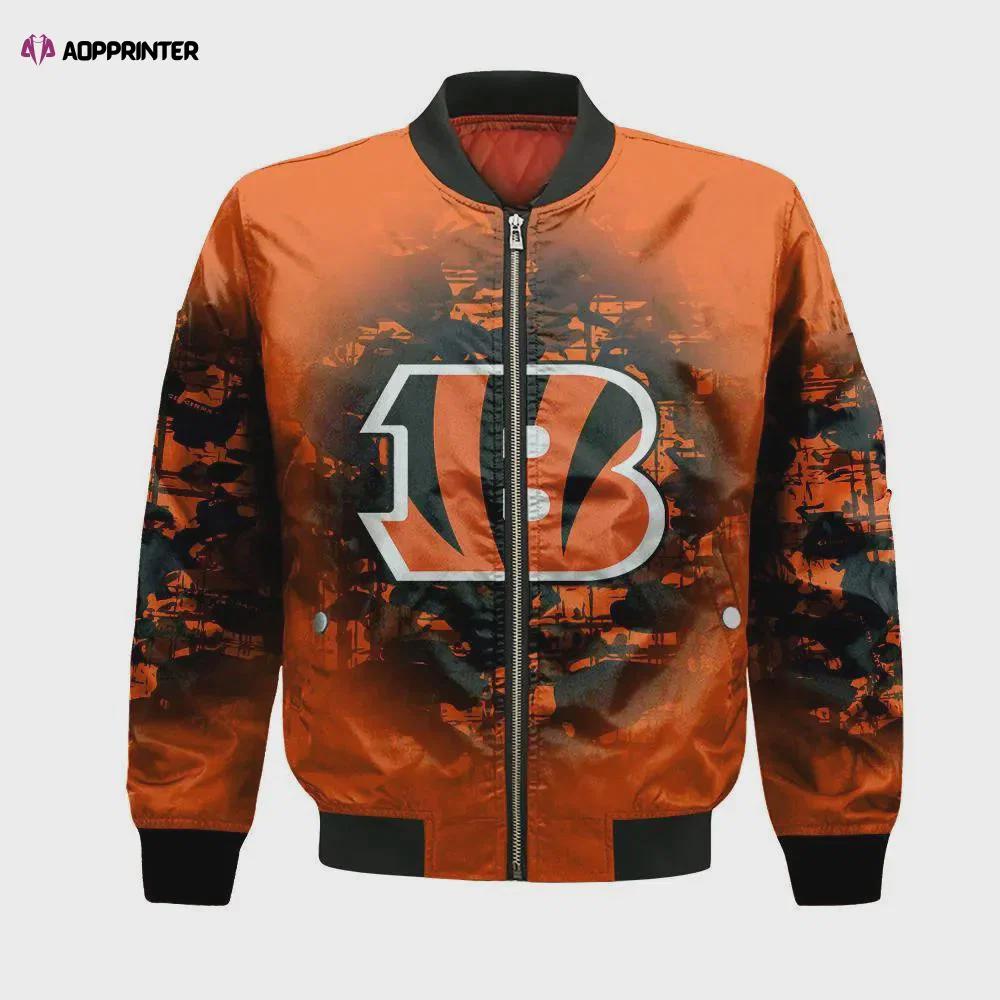 Cincinnati bengals bomber jacket 3d printed camouflage vintage Bomber Jacket