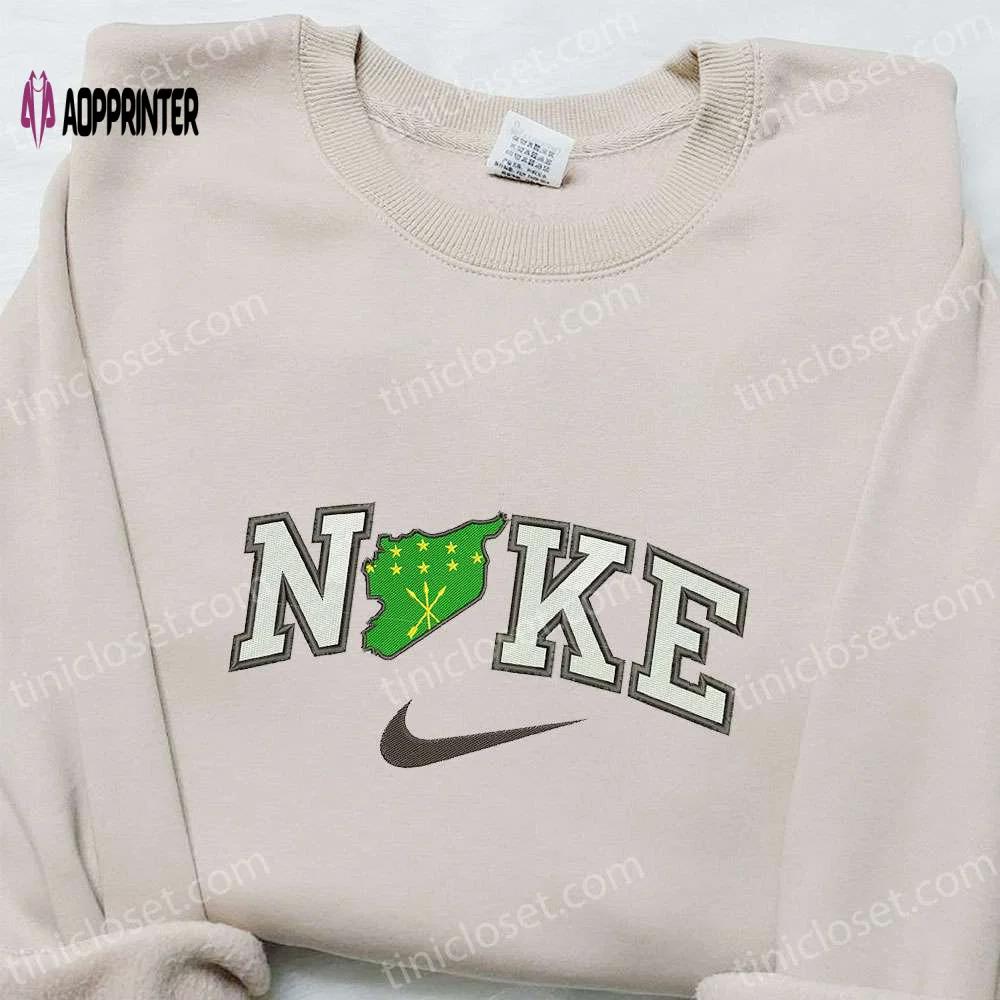 Circassian x nike embroidered shirt – national flag & nike inspired design Embroidered Shirt