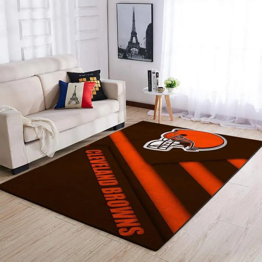 Cleveland browns area rug living room rug home decor nfl football floor decor 1910072 Rectangle Rug