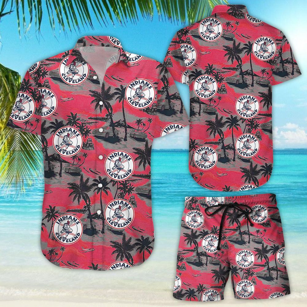 Cleveland indians mlb hawaiian shirt Hawaii Shirt Shorts & Flip Flops