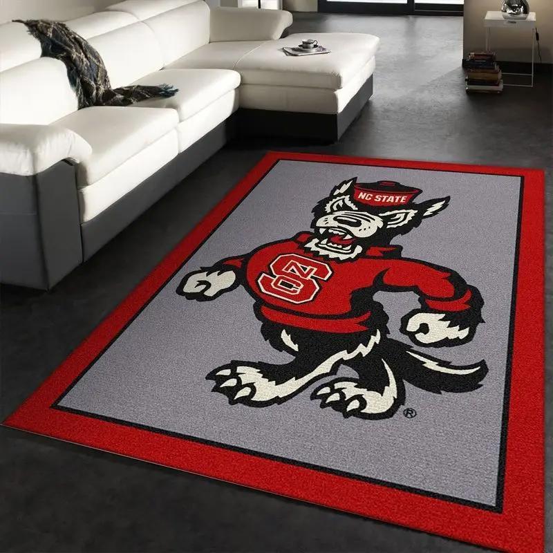 College spirit north carolina state sport area rug living room and bed room rug rug regtangle carpet floor decor home decor Rectangle Rug
