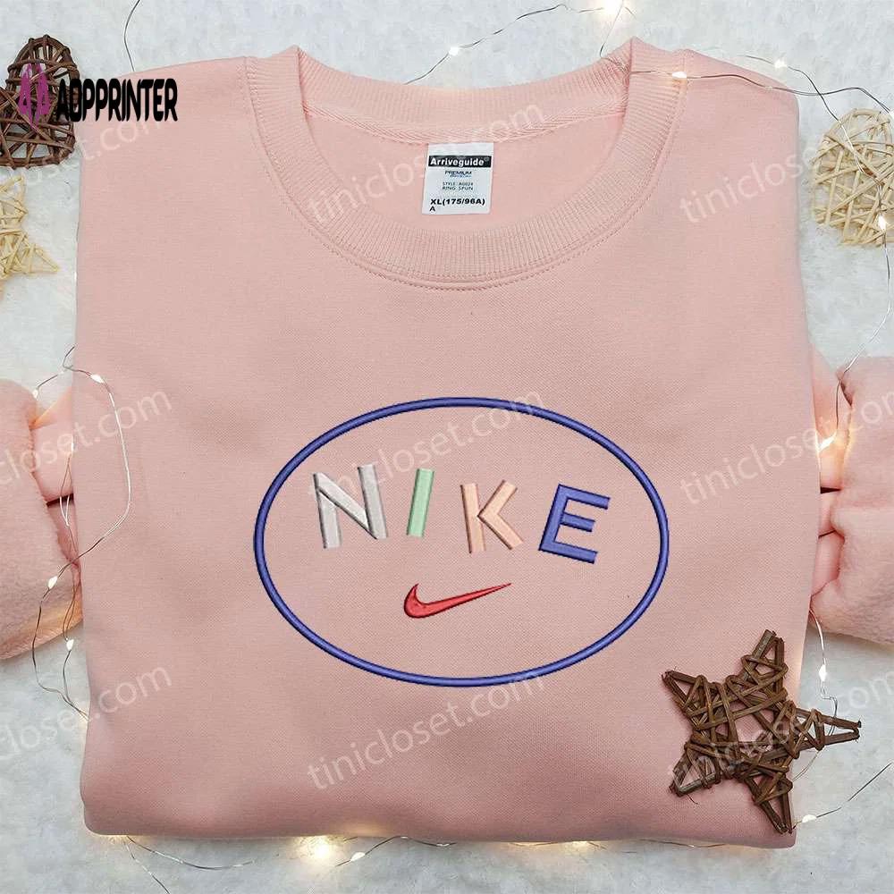 Colorful nike embroidered sweatshirt & shirt: perfect family gift Embroidered Shirt