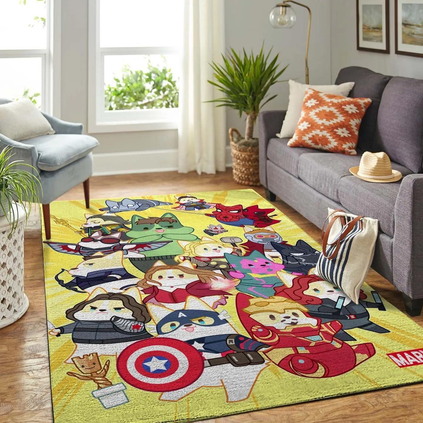 Corgi marvel christmas gift area rug living room rug home decor floor decor the us decor Rectangle Rug