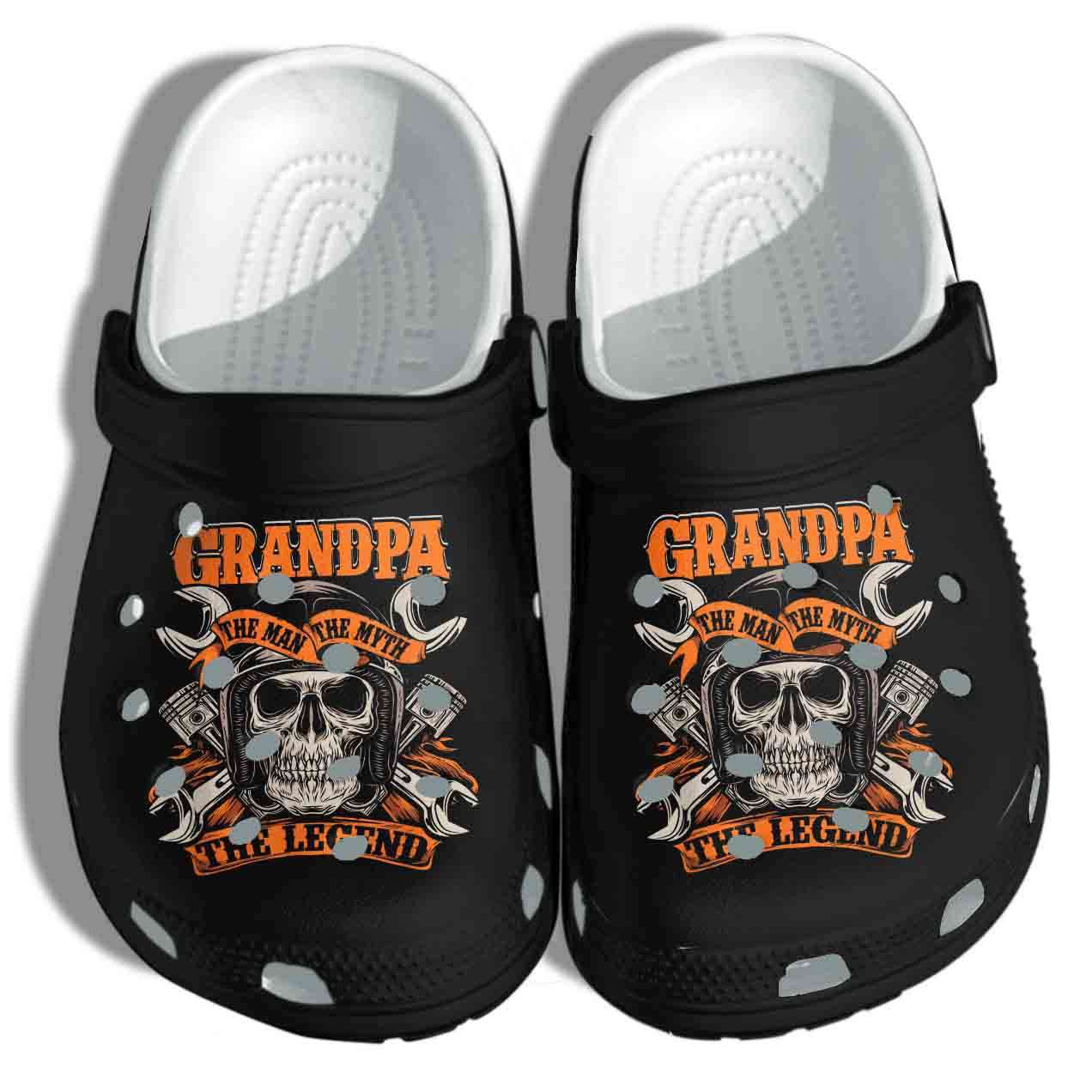 Crocs outfit - biker tattoo skull grandpa the man the myth crocs crocband clogs - 230 Crocs Outfit