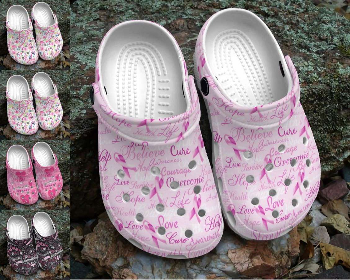 Crocs outfit - breast cancer awareness believe cure crocs crocband clog shoes - 269 Crocs Outfit