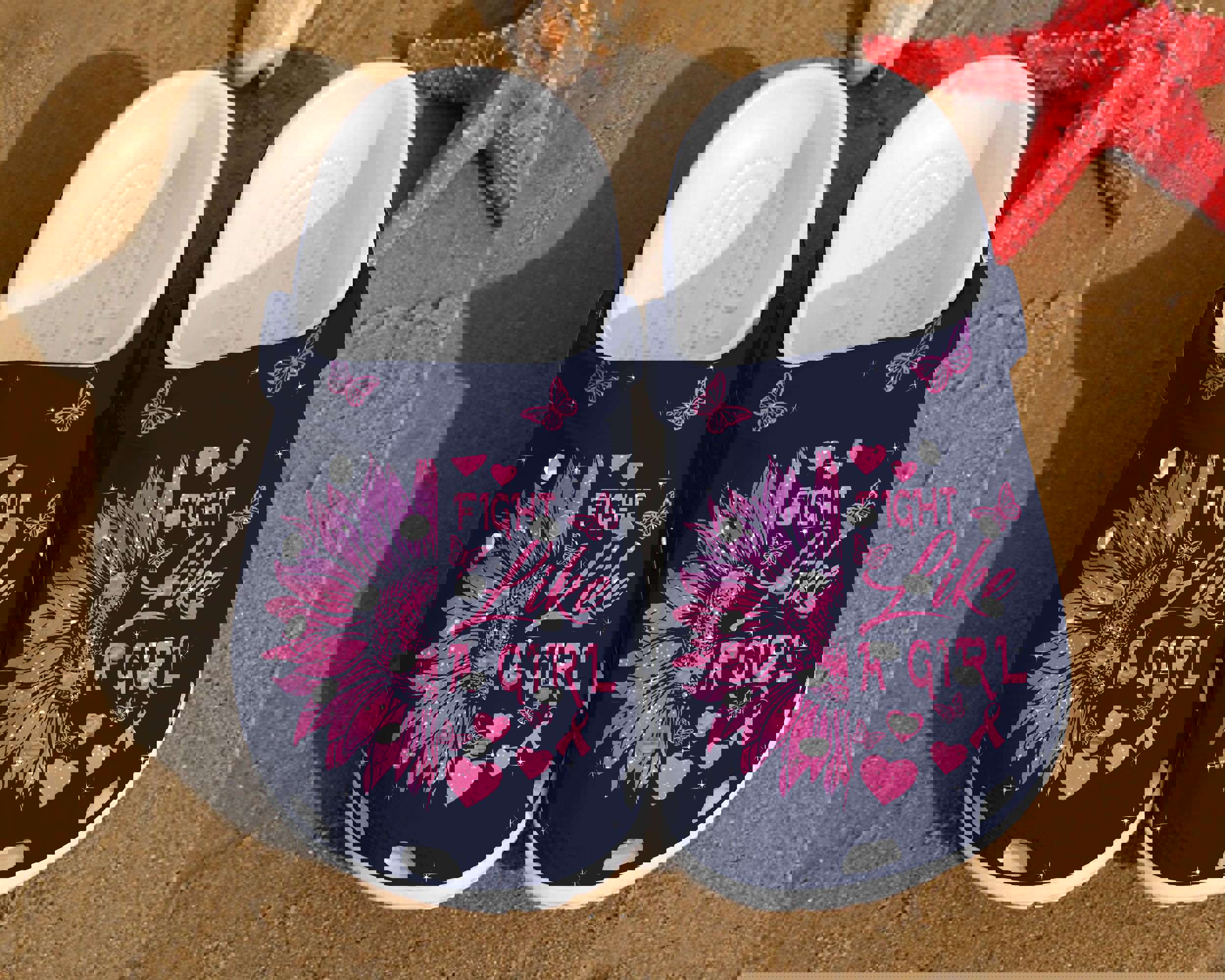 Crocs outfit - breast cancer awareness fight like a girl sunflower crocs crocband clog shoes - 292 Crocs Outfit