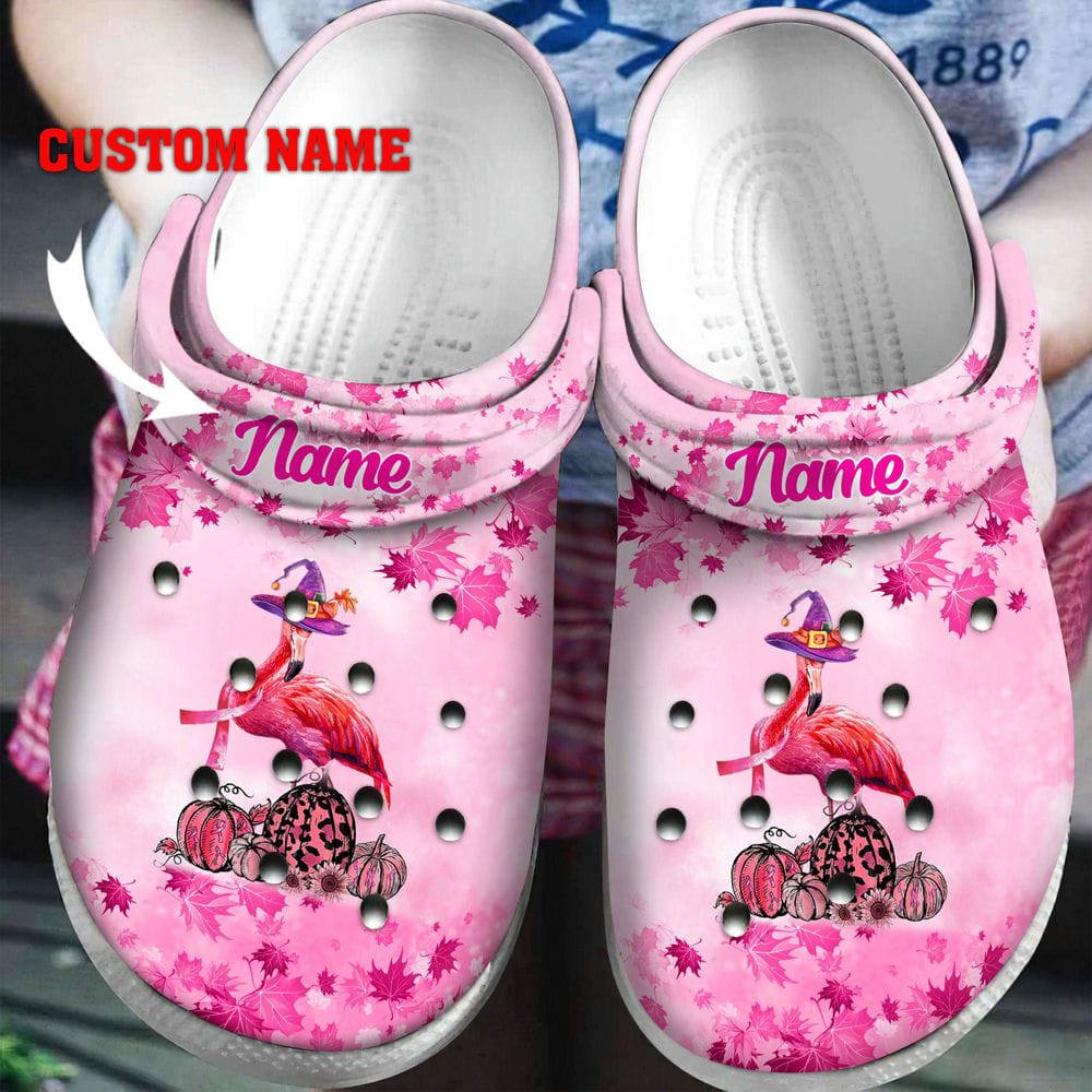 Crocs outfit - custom name breast cancer crocs flamingo halloween in october we wear pink pumpkin crocs clogs crocband shoes - 460 Crocs Outfit