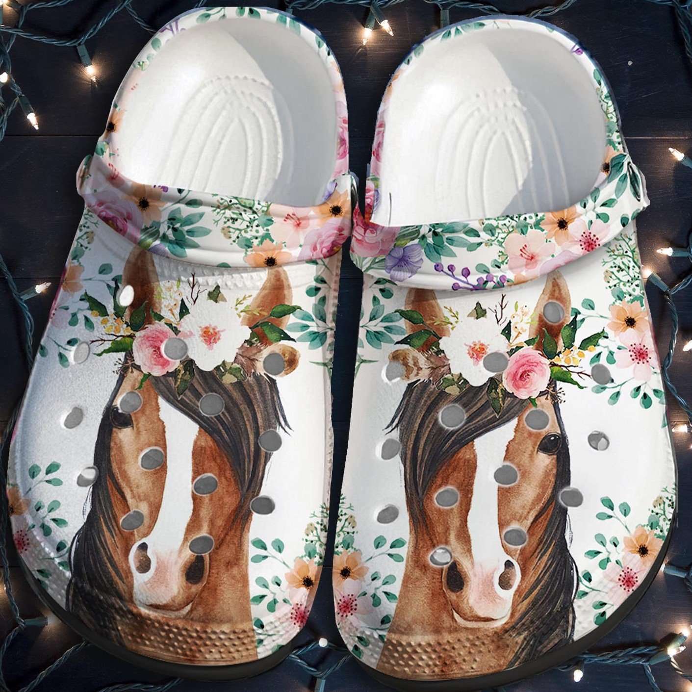 Crocs outfit - horses flower floral crocs crocband clog shoes - 1270 Crocs Outfit