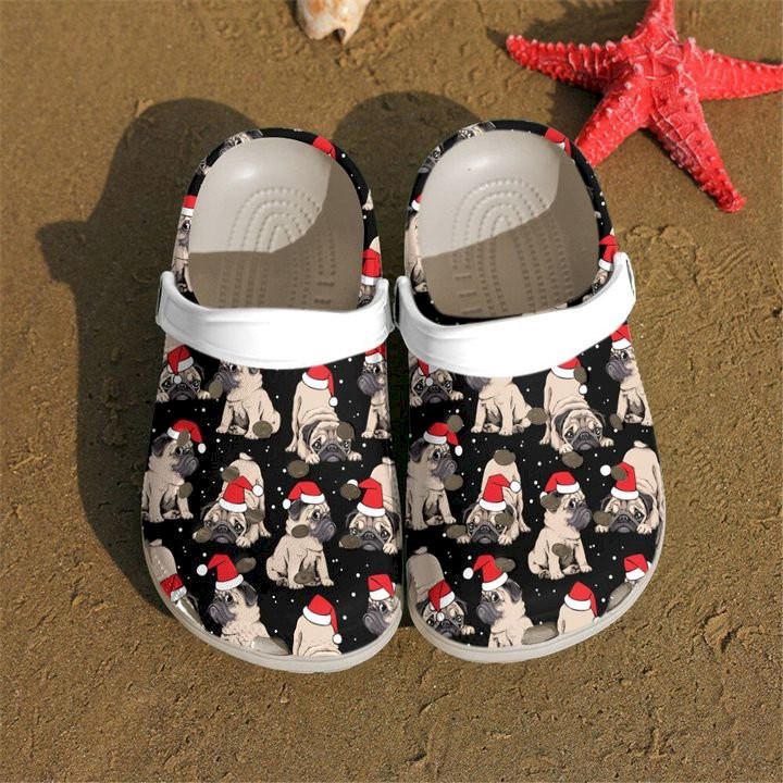 Crocs outfit - pug dog santa hat christmas crocs crocband clog shoes for men women - 1947 Crocs Outfit