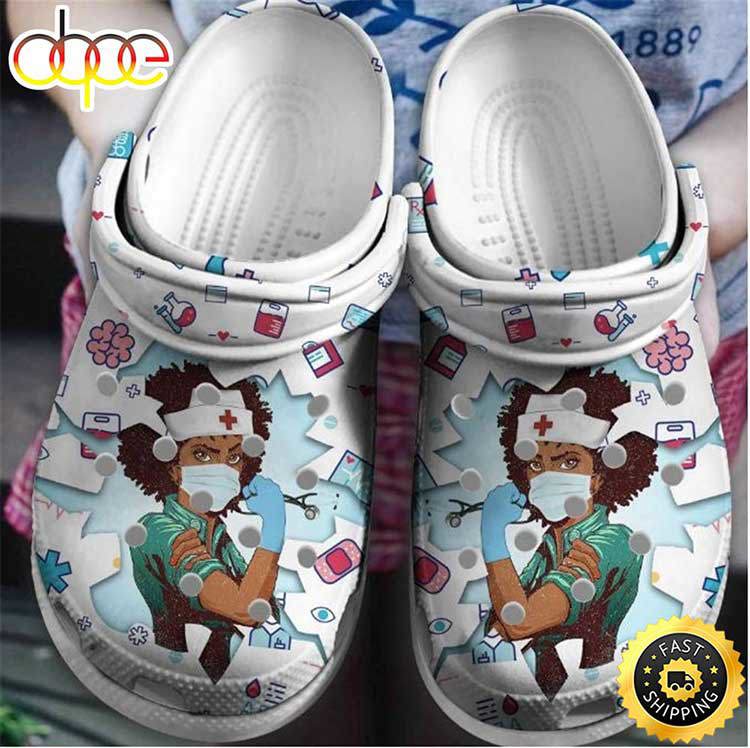 Crocs outfit - strong nurse beautiful black nurse crocs - 2127 Crocs Outfit