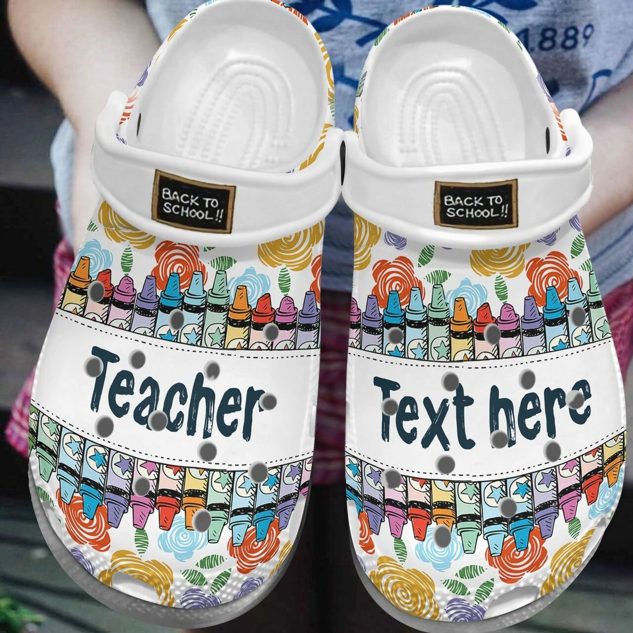 Crocs outfit - teacher back to school crayon pencils personalized name crocs crocband clog shoes for men women - 2149 Crocs Outfit