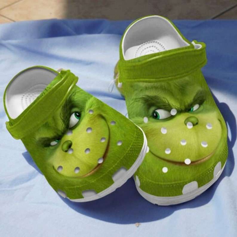 Crocs outfit - the grinch face smile christmas crocs clogs crocband shoes - 2205 Crocs Outfit