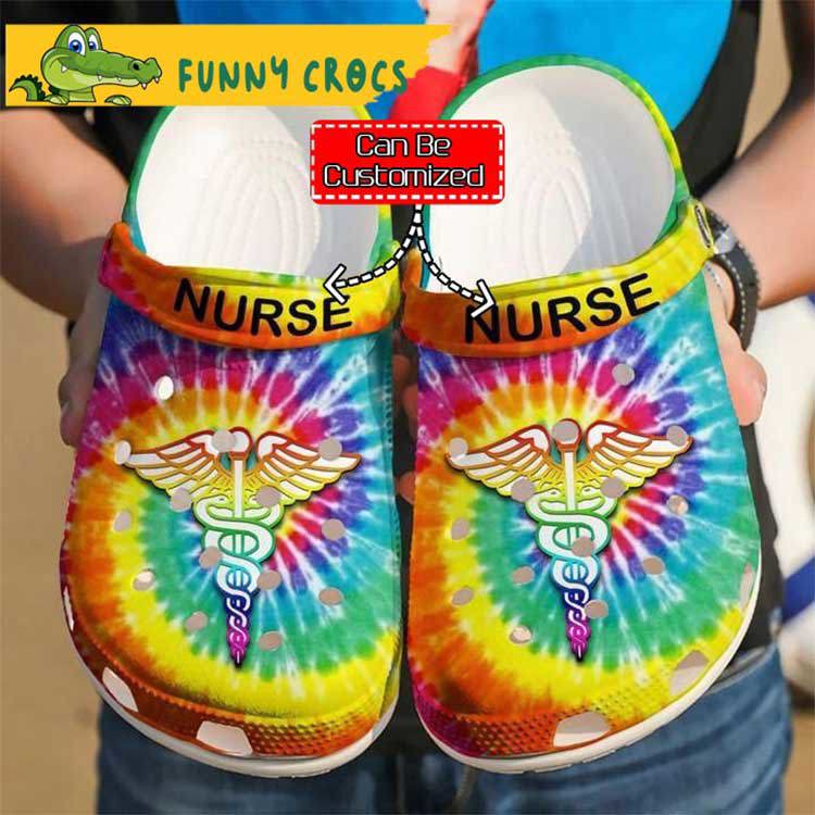 Crocs outfit - tie dye customized hippie nurse crocs slippers - 2220 Crocs Outfit