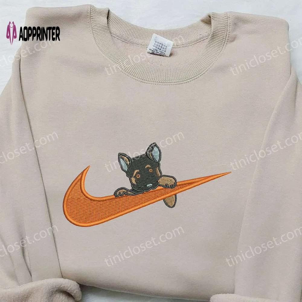 Custom becgie x nike embroidered shirt: animal design for unique style Embroidered Shirt