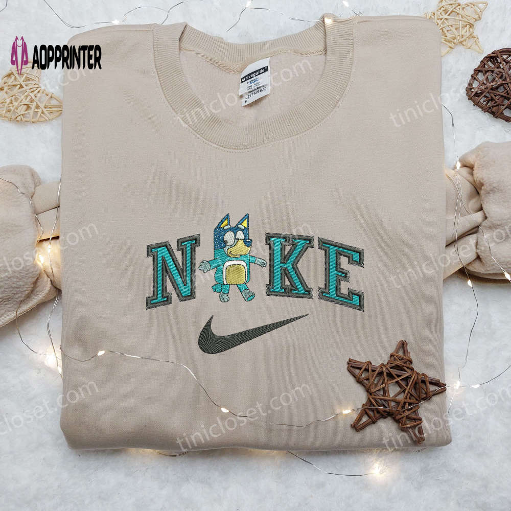 Custom bluey walk x nike embroidered shirt: stylish & unique design Embroidered Shirt