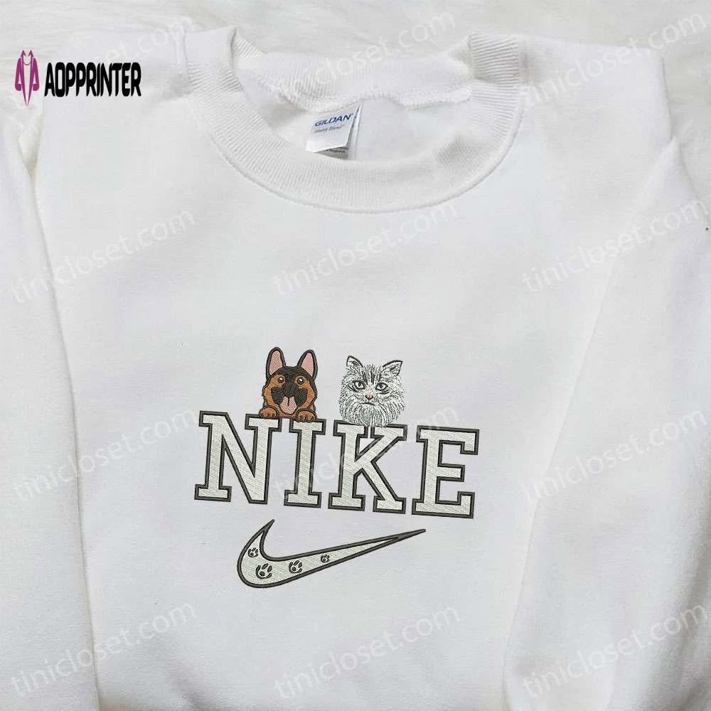 Custom dog and cat nike embroidered shirt: perfect birthday gift idea Embroidered Shirt