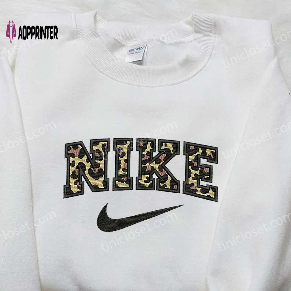 Custom nike x leopard embroidered shirt: best family gifts Embroidered Shirt