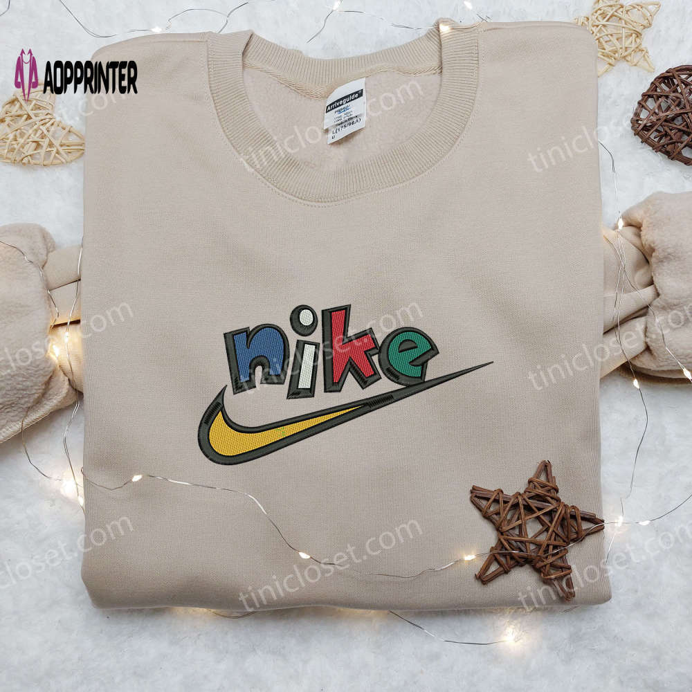 Custom nike x swoosh embroidered shirt – vibrant colors brand quality Embroidered Shirt