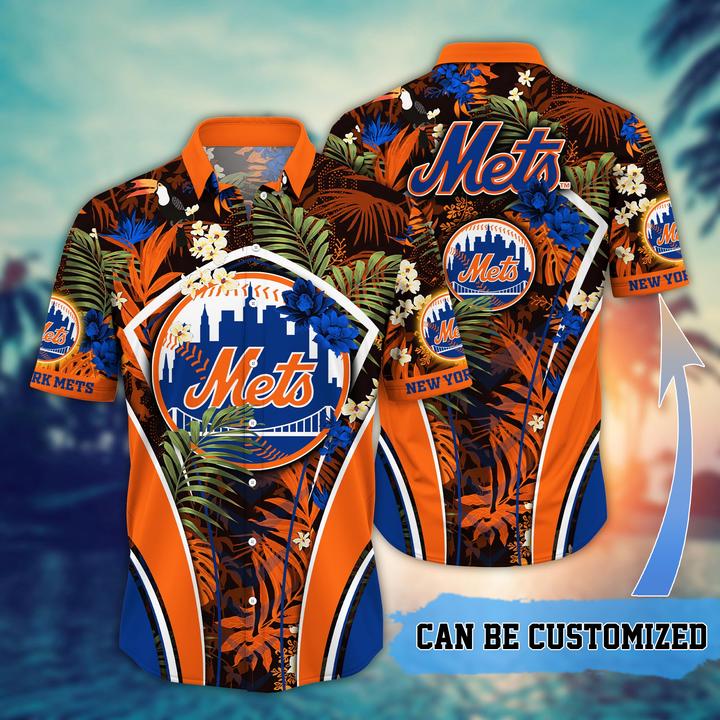 Customized new york mets mlb flower summer tropical hawaiian shirt Hawaii Shirt Shorts & Flip Flops