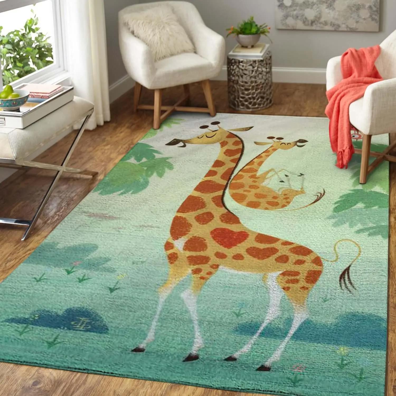 Cute giraffes area rug living room rug home decor 1910163 floor Rectangle Rug