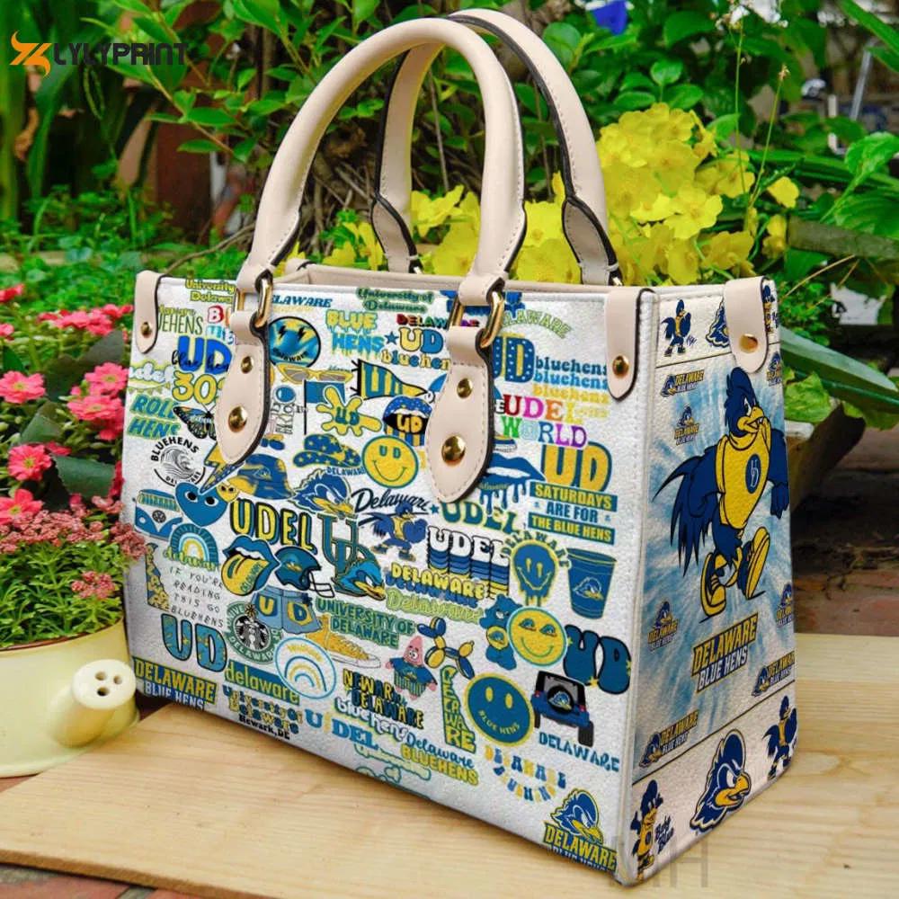 Delaware blue hens 2 leather handbag 1 3358 Women Leather Hand Bag