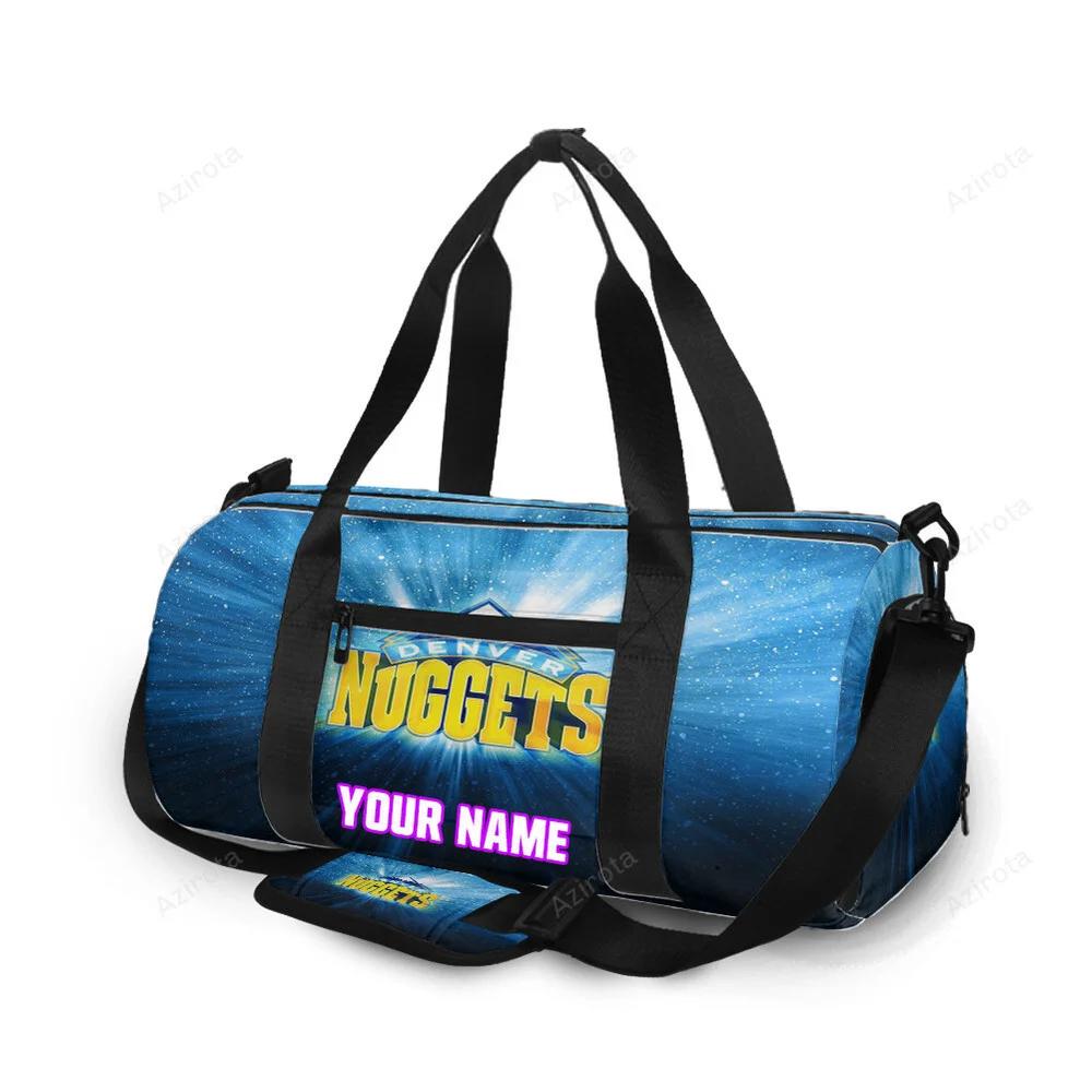 Denver nuggets blue galaxy personalized name travel bag gym bag 1003 Travel Bag