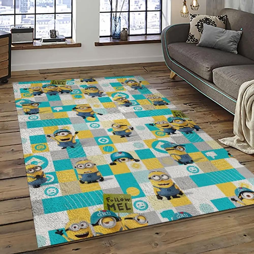 Despicable me film movie minion characters area rug home decor halloween gift best present for friends dmm23 Rectangle Rug