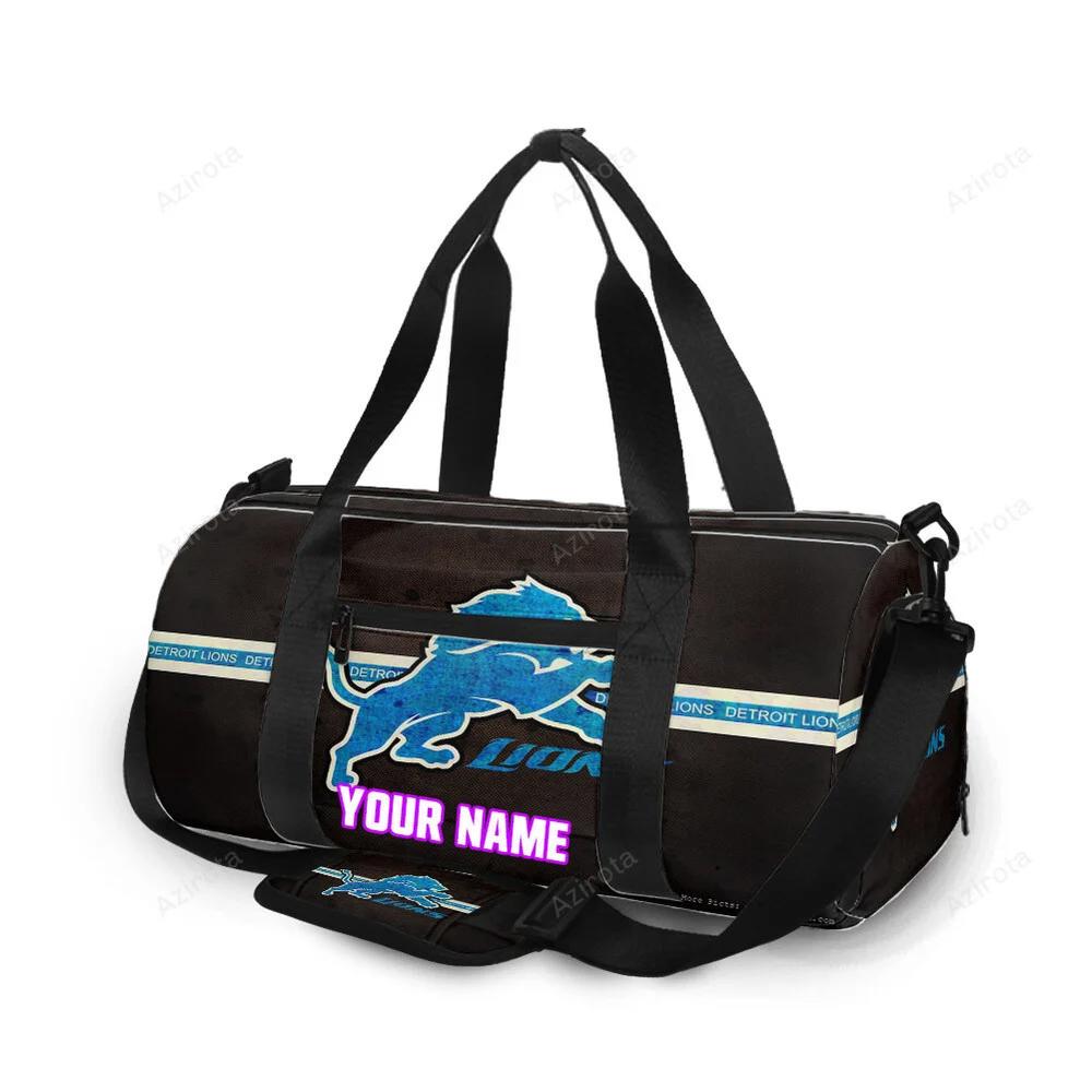 Detroit lions emblem v2 personalized name travel bag gym bag 548 Travel Bag