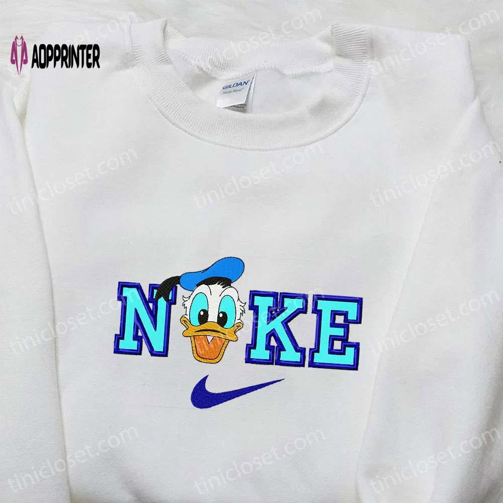 Donald duck x nike cartoon embroidered sweatshirt and shirt: unique and stylish nike-inspired designs Embroidered Shirt