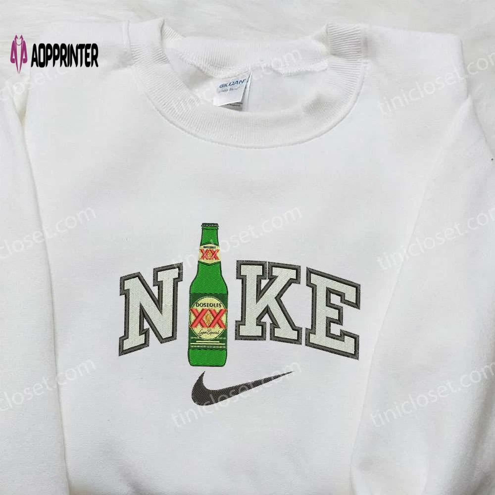 Dos equis bottle x nike embroidered shirt: perfect gift for husband custom nike shirt Embroidered Shirt