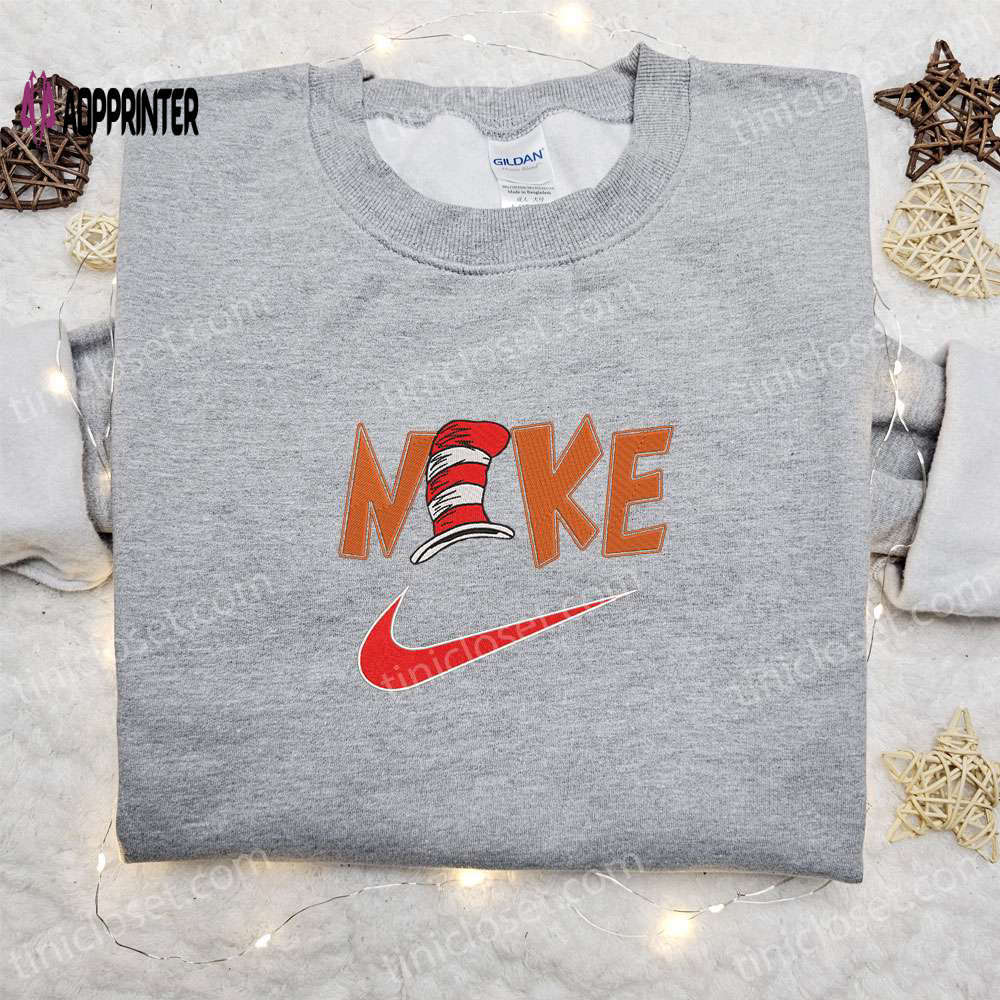 Dr seuss x nike embroidered shirt: unique christmas gift with nike inspiration Embroidered Shirt