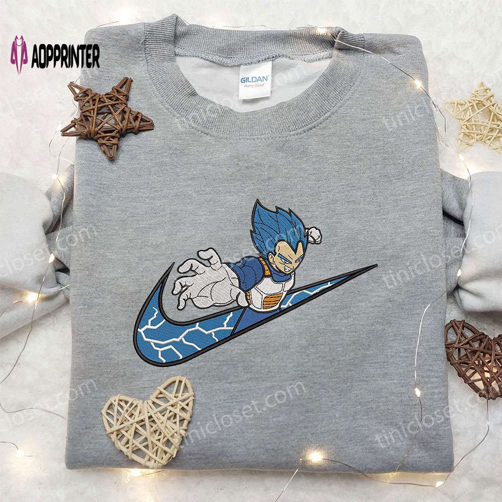 Dragon ball vegeta x nike hoodie & embroidered shirts: unique nike inspired apparel Embroidered Shirt