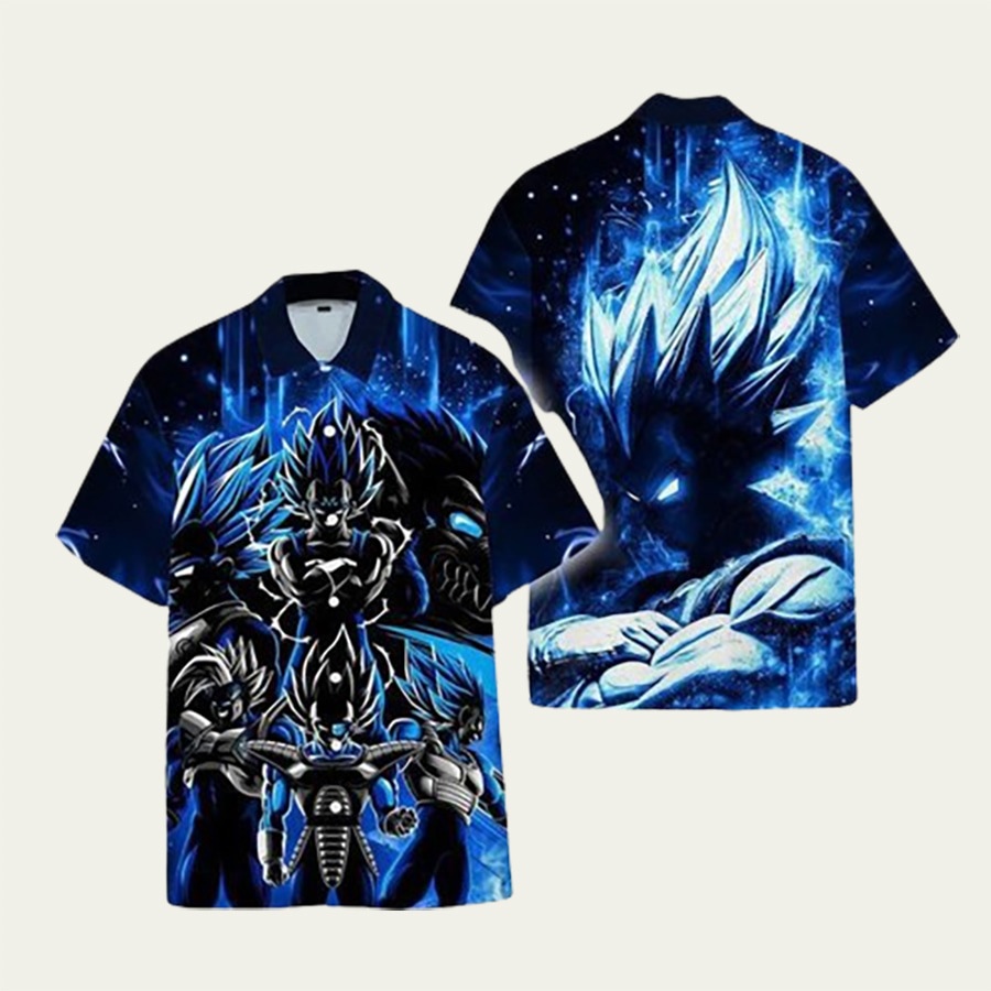 Dragon ball z vegeta blue tropical hawaiian shirt Hawaii Shirt Shorts & Flip Flops