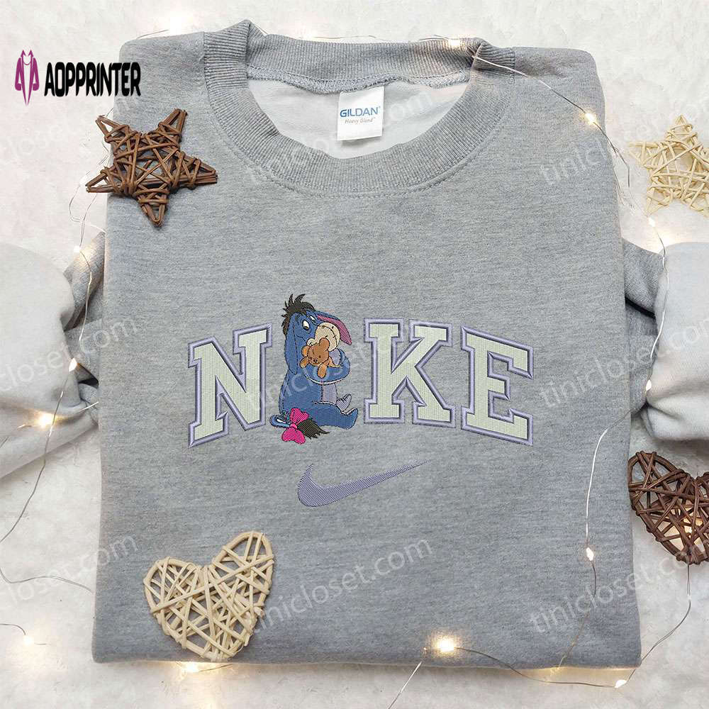 Eeyore teddy x nike & winnie the pooh embroidered shirt: custom nike tee Embroidered Shirt