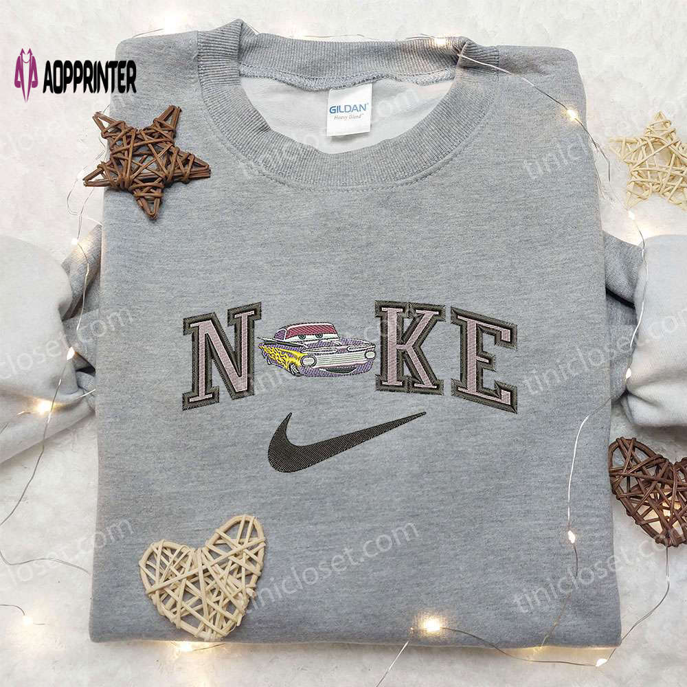Exclusive ramone x nike & disney pixar cars embroidered shirt – iconic nike-inspired design Embroidered Shirt