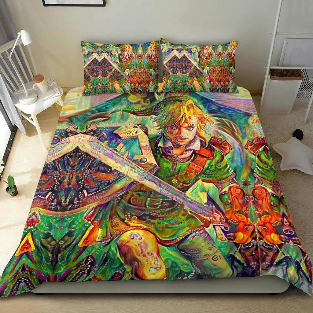 Fandomgift retro link legend of zelda bedding set duvet cover pillowcase Bedding Sets