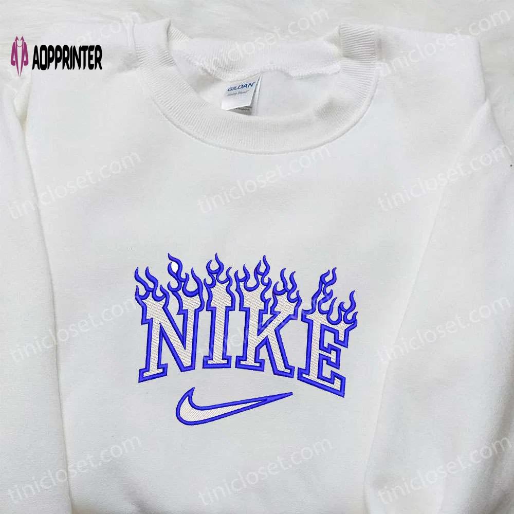 Fire x nike embroidered shirt: stylish nike-inspired gift for family Embroidered Shirt